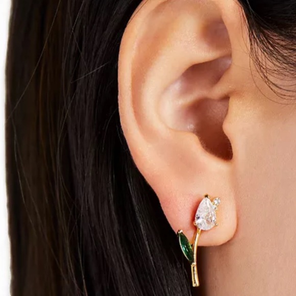 Kate Spade Stud Earrings NWT / Crystal Tulip Stud Earrings - Picture 3 of 7
